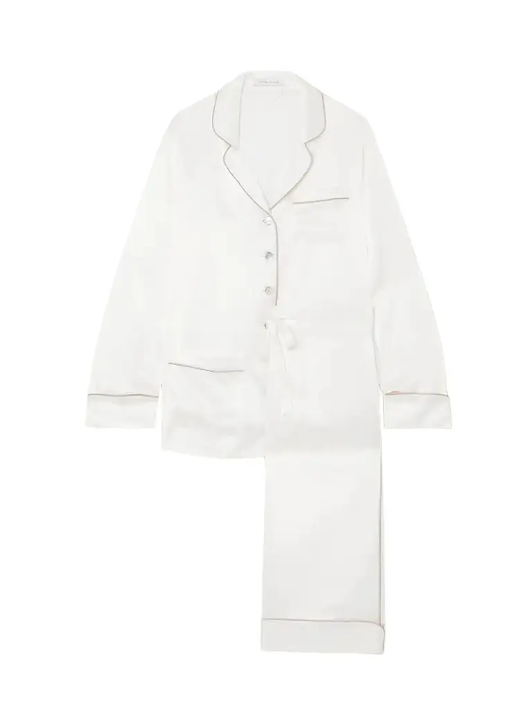 Olivia von Halle Coco Silk-satin Pajama Set