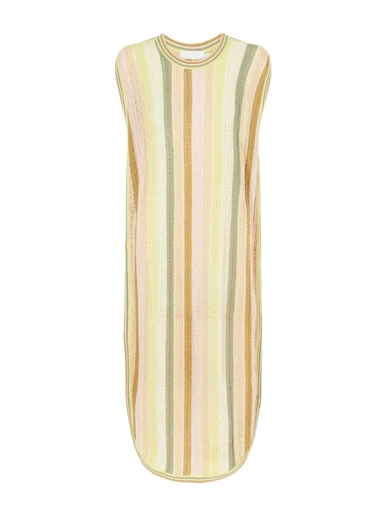 Zimmermann Indra Striped Crocheted Cotton Coverup
