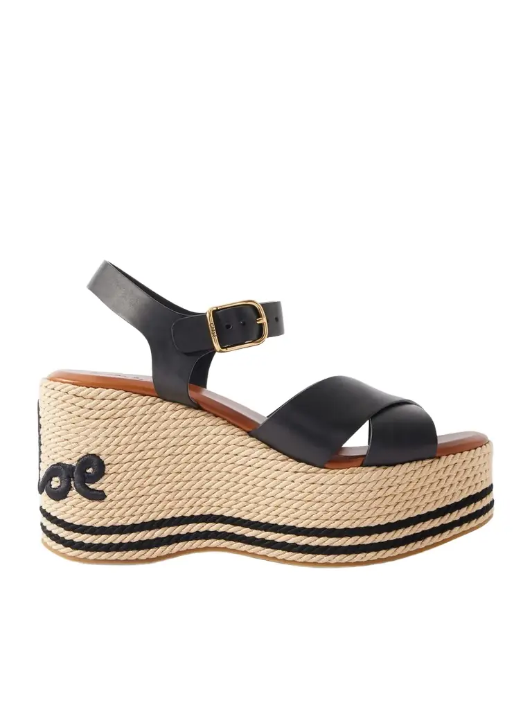 Chloé Leather Platform Espadrilles