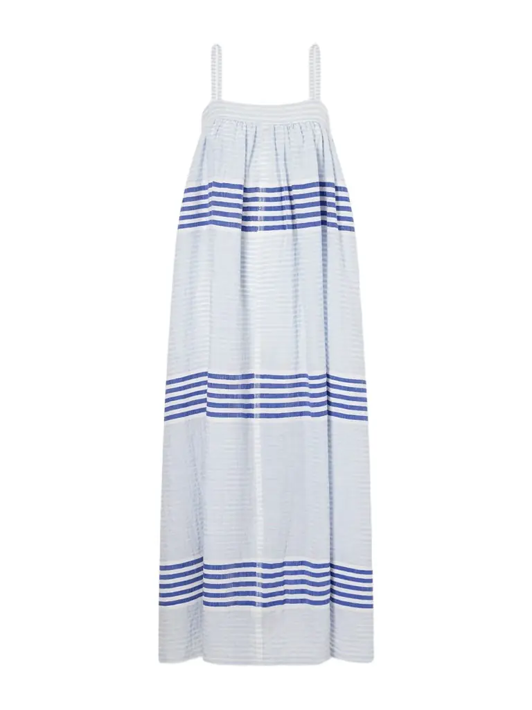 Lemlem Eda Striped Cotton-gauze Midi Dress