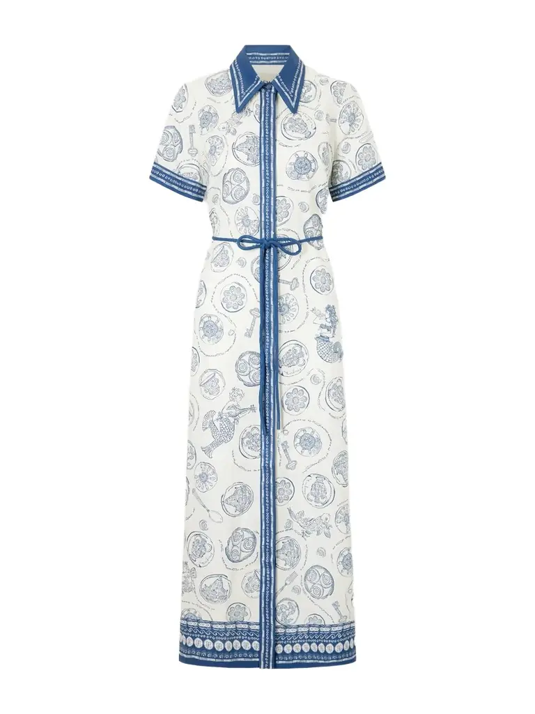 ALÉMAIS Lucky Printed Linen Maxi Dress