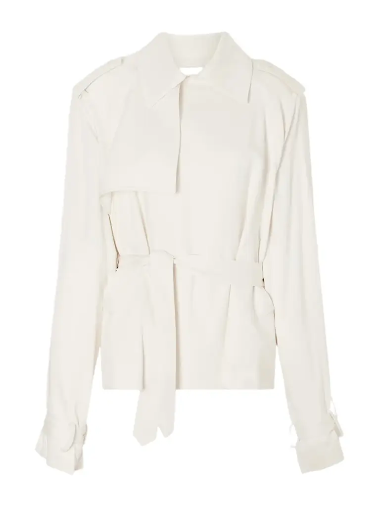 The Frankie Shop Eva Belted Gabardine Trench Coat
