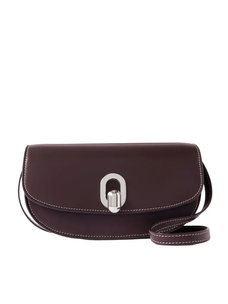 Savette Tondo Crescent Leather Shoulder Bag