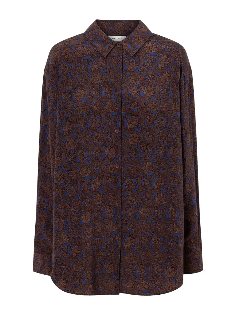 Matteau Printed Silk-crepe De Chine Shirt