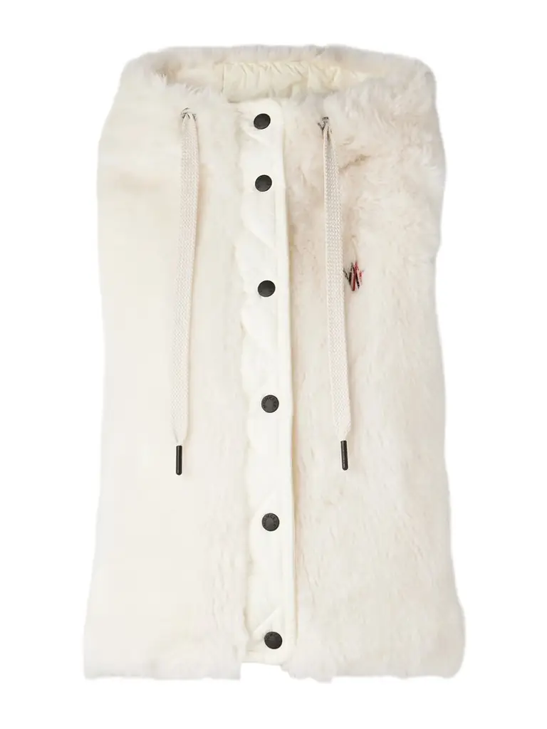 Moncler Grenoble Arve Hooded Plush And Quilted Shell Vest