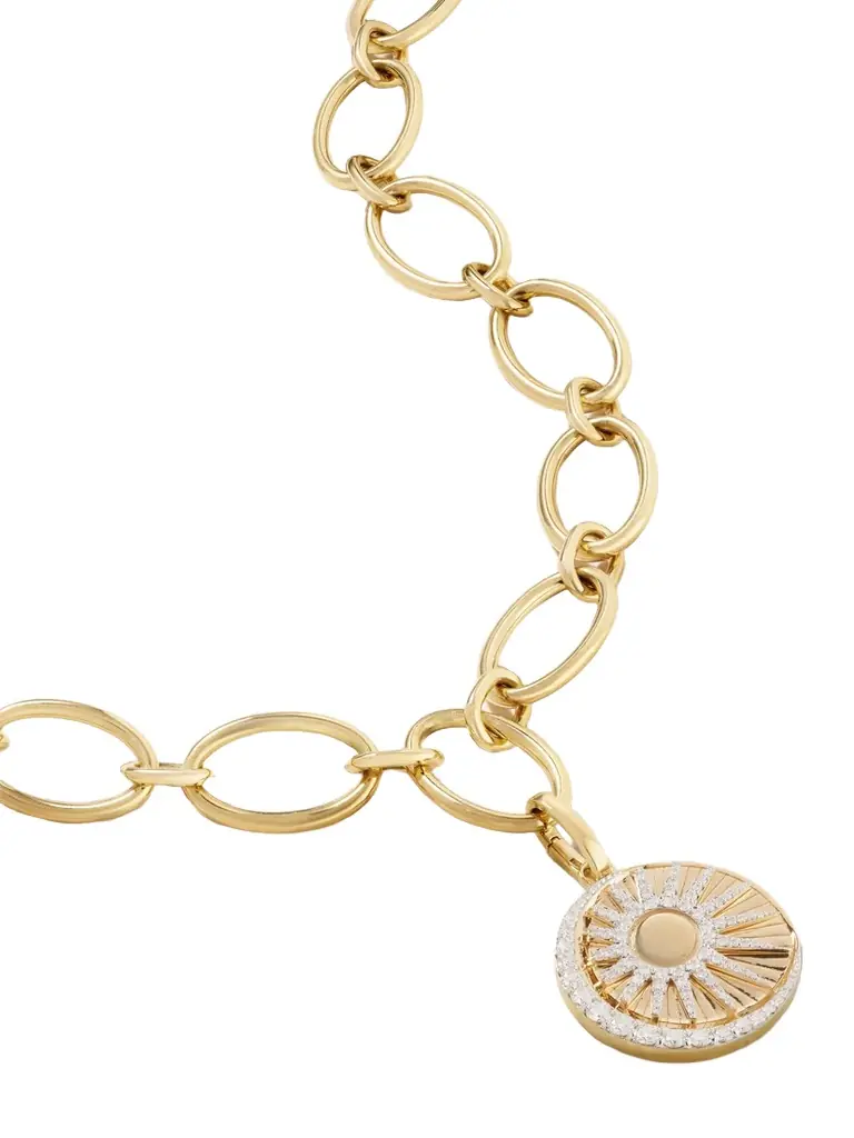 Foundrae Balance Oval Infinity 18-karat Gold Diamond Necklace