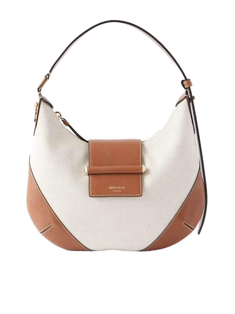 Jimmy Choo Bar Small Canvas Leather-trim Shoulder Bag