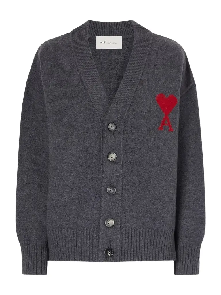 AMI PARIS + Net Sustain Adc Intarsia Wool Cardigan