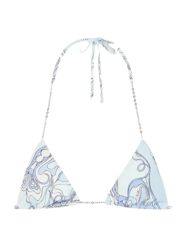 Printed Triangle Bikini Top