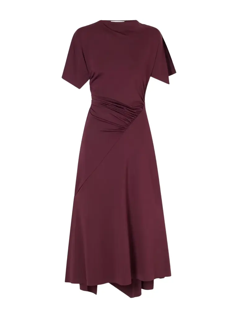 Victoria Beckham Draped Satin-jersey Midi Dress