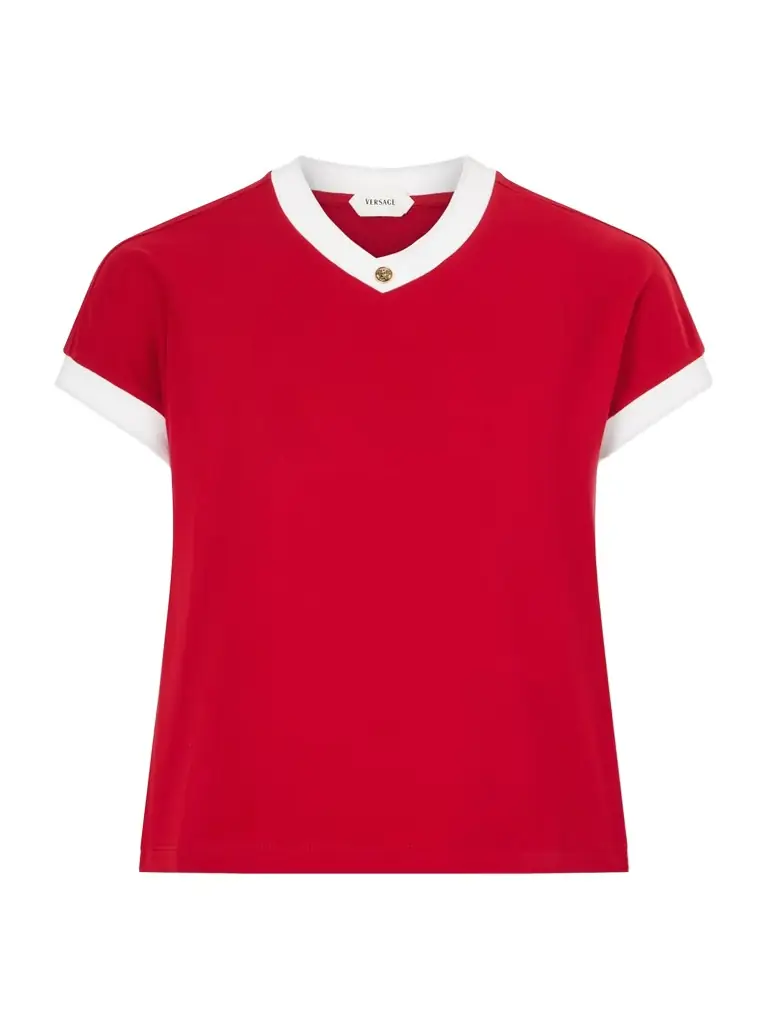 Versace Embellished Cotton-blend Jersey T-shirt