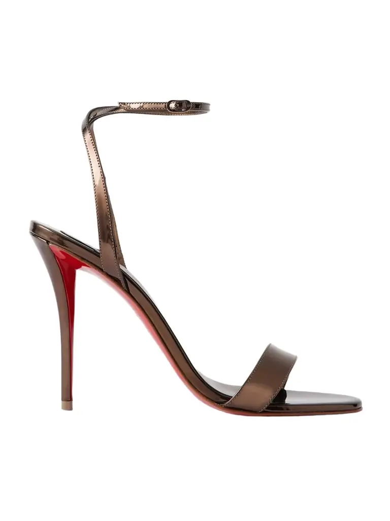 Christian Louboutin Miss Z 100 Metallic Patent-leather Sandals - Women's Shoes