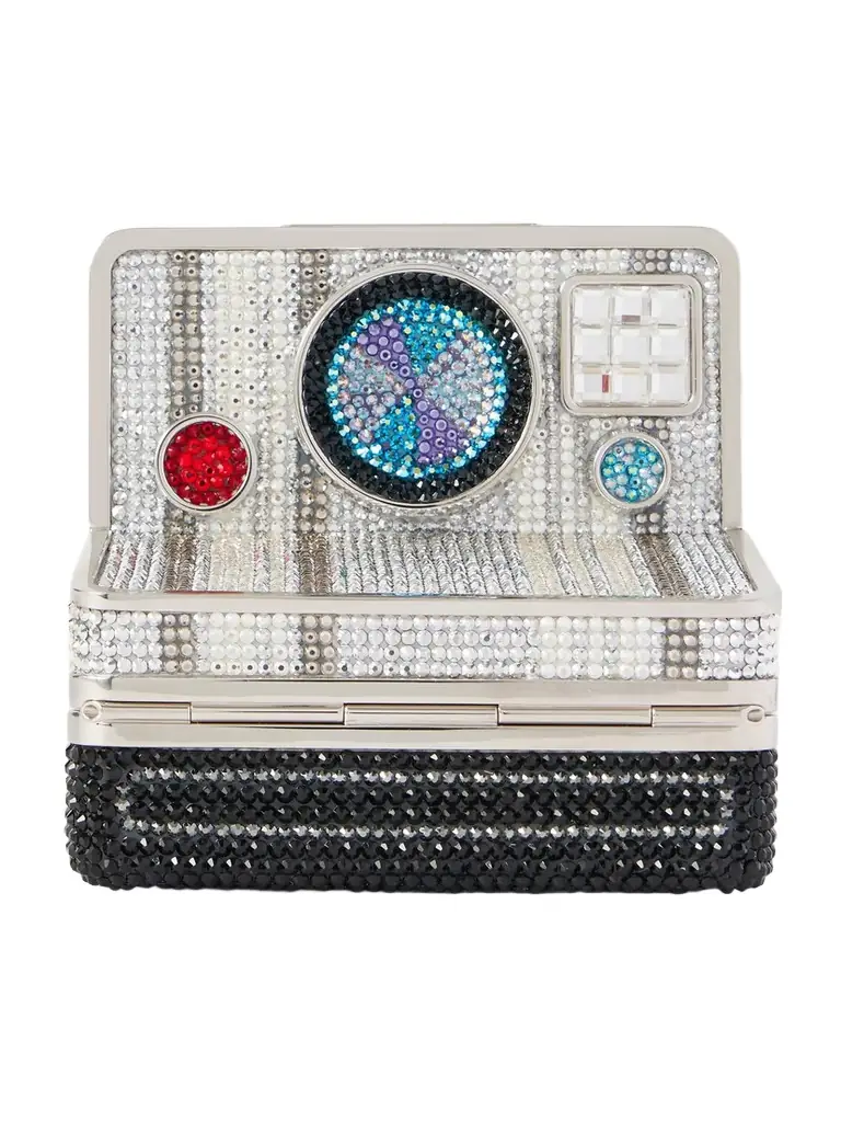 Judith Leiber Couture Image Crystal-embellished Silver-tone Clutch