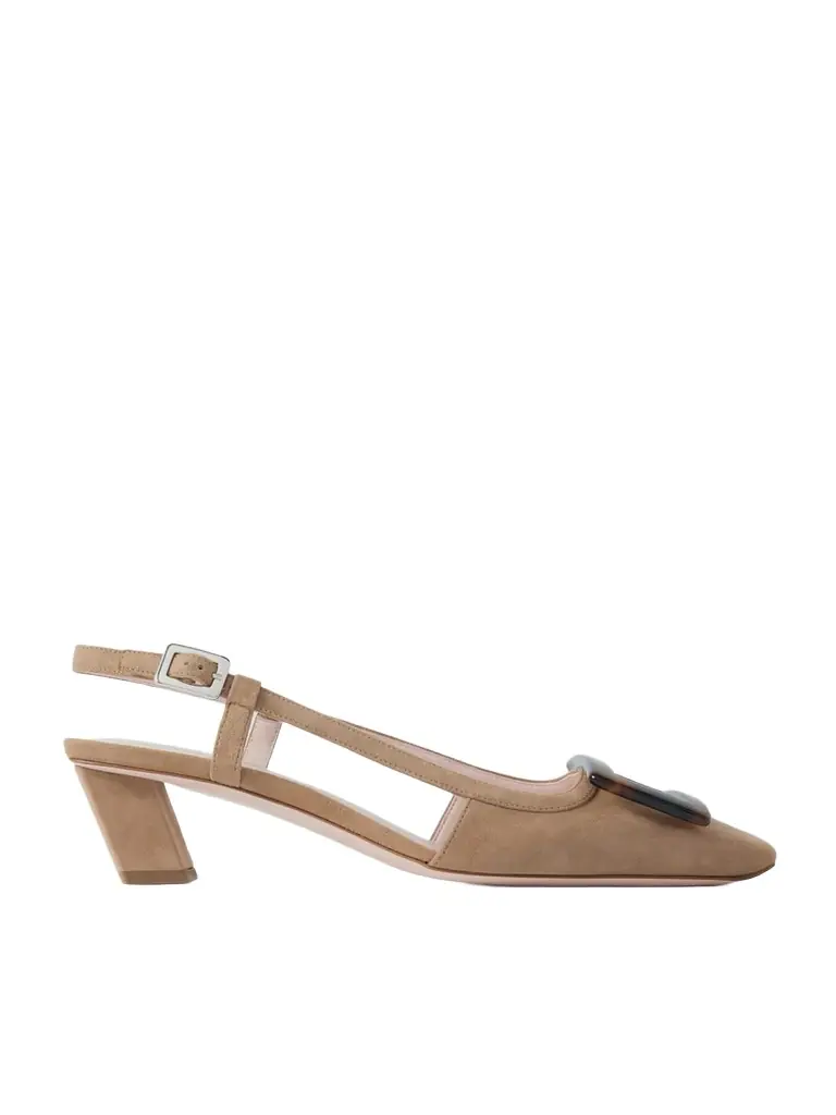 Roger Vivier Belle Vivier 45 Suede Slingback Pumps