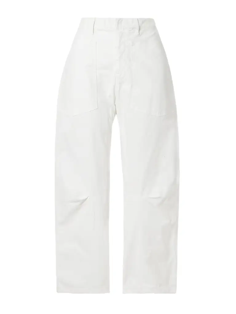 Nili Lotan Shon Cotton-blend Twill Tapered Pants