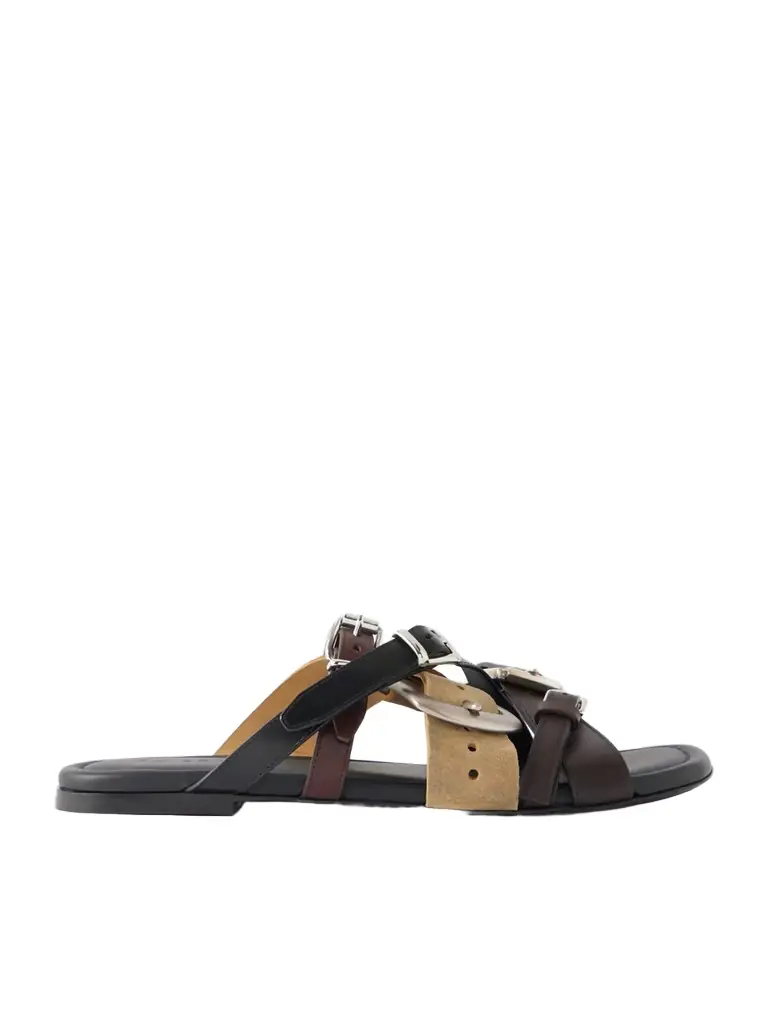 Acne Studios Buckled Leather Sandals