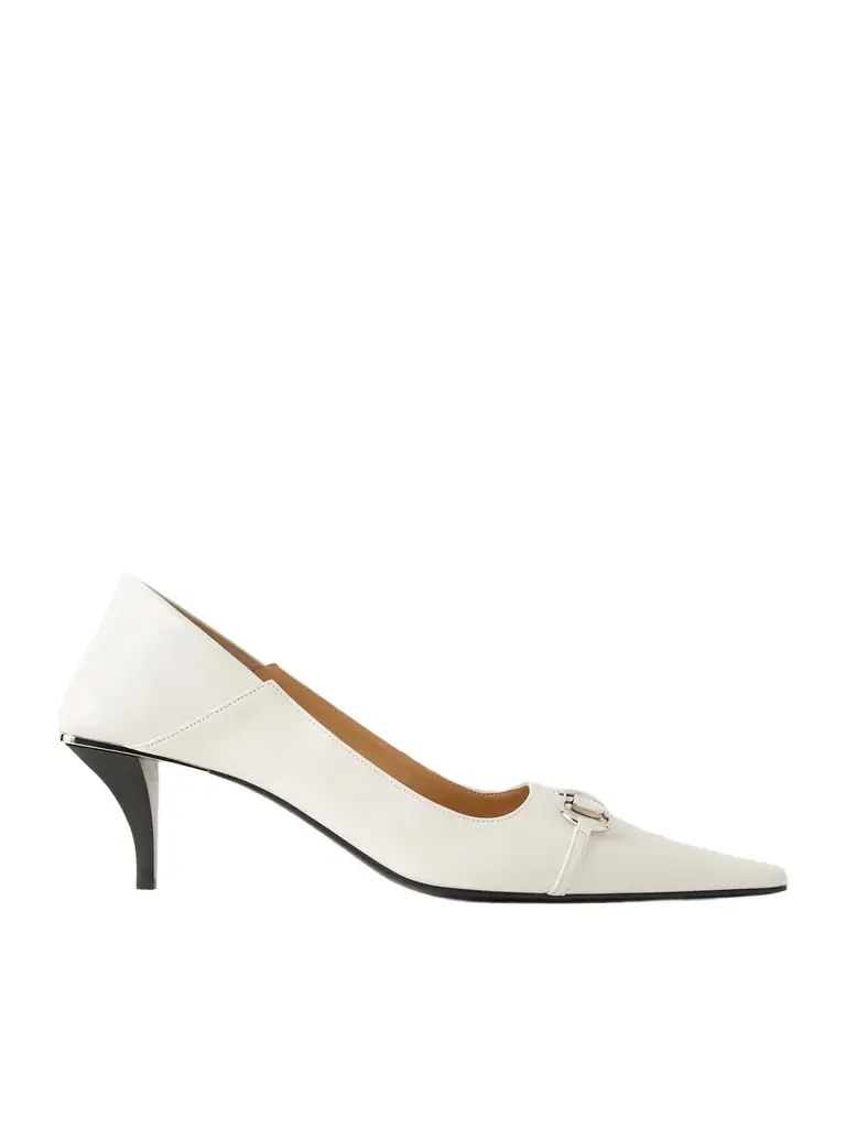 Gucci Vittoria Collapsible-heel Horsebit-embellished Leather Pumps