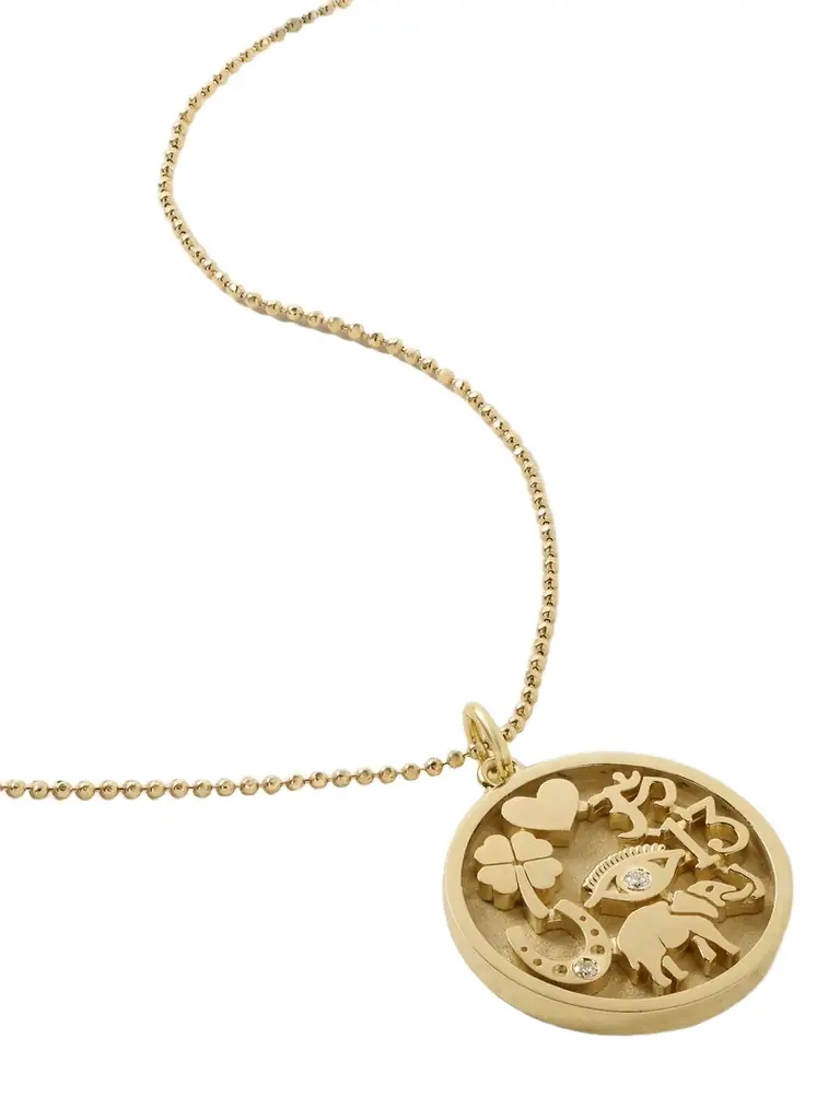 Jennifer Meyer Good Luck 18-karat Gold Diamond Necklace