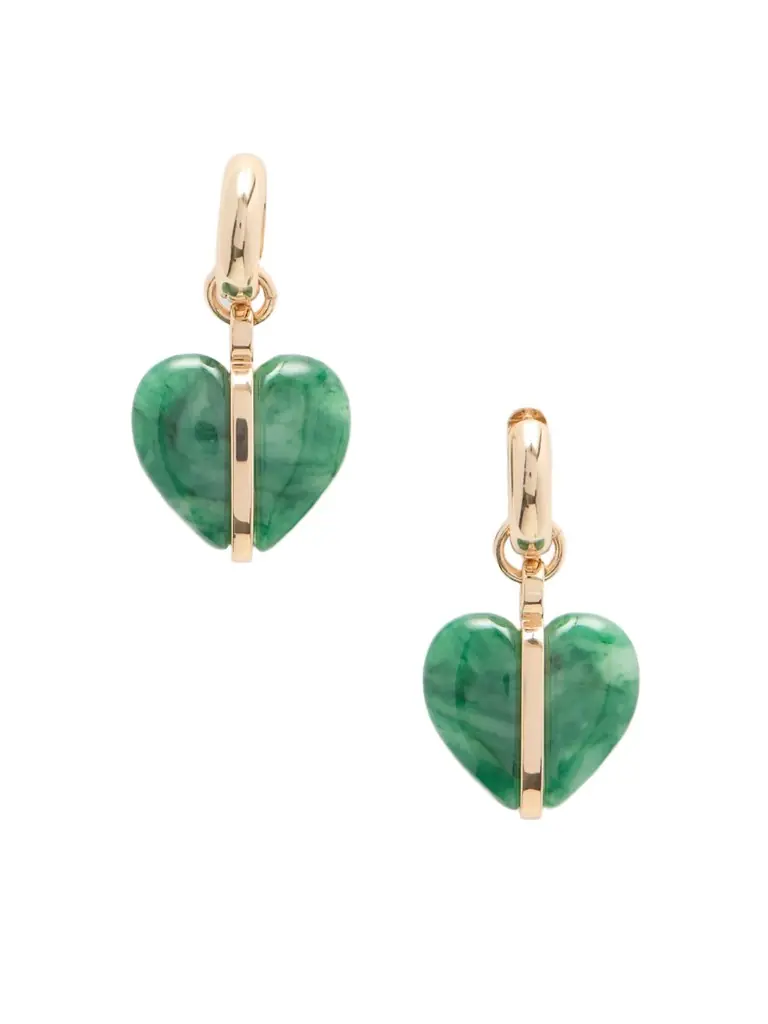 Roxanne Assoulin The Stone Mini Heart Gold-tone And Agate Earrings