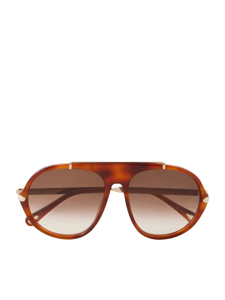 Chloé Aly Aviator-frame Acetate Sunglasses