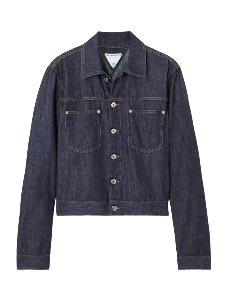 Bottega Veneta Intrecciato Suede-trimmed Denim Jacket