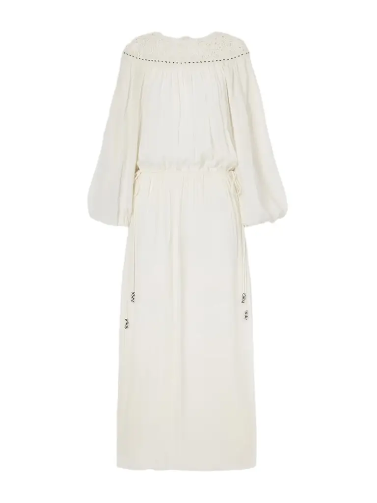 Isabel Marant Nydia Lace-trimmed Bead-embellished Silk-chiffon Midi Dress