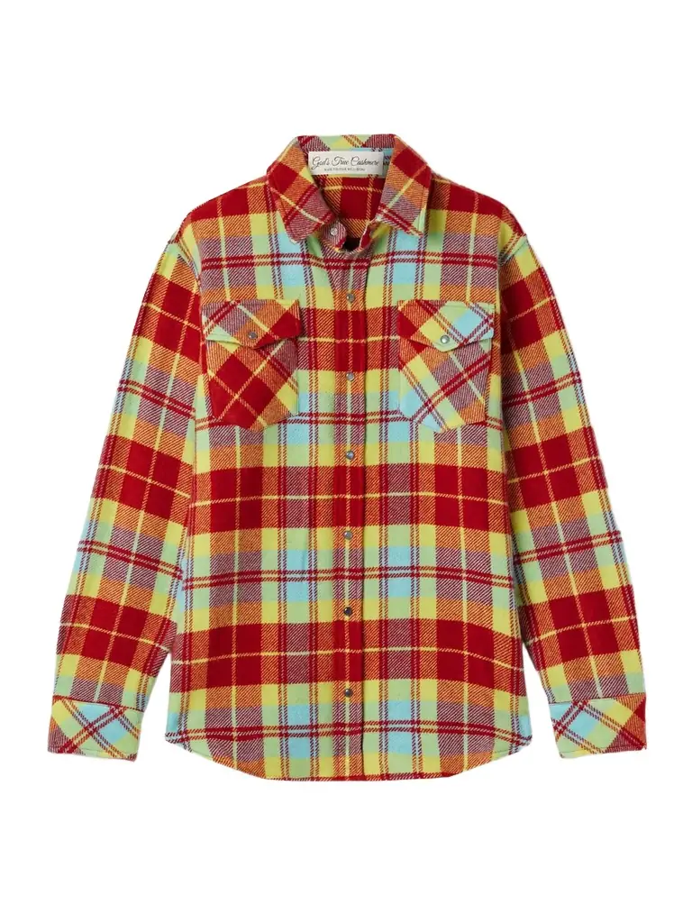 God’s True Cashmere Checked Cashmere Shirt