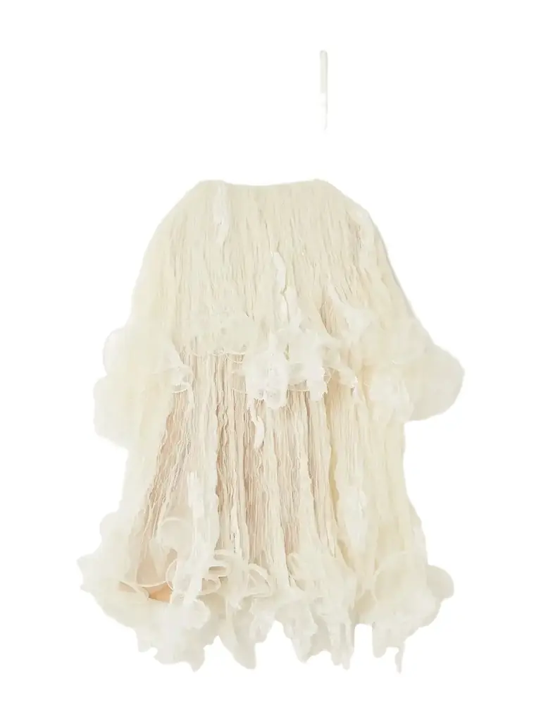 Danielle Frankel Wendell Tiered Ruffled Lace And Tulle Mini Dress
