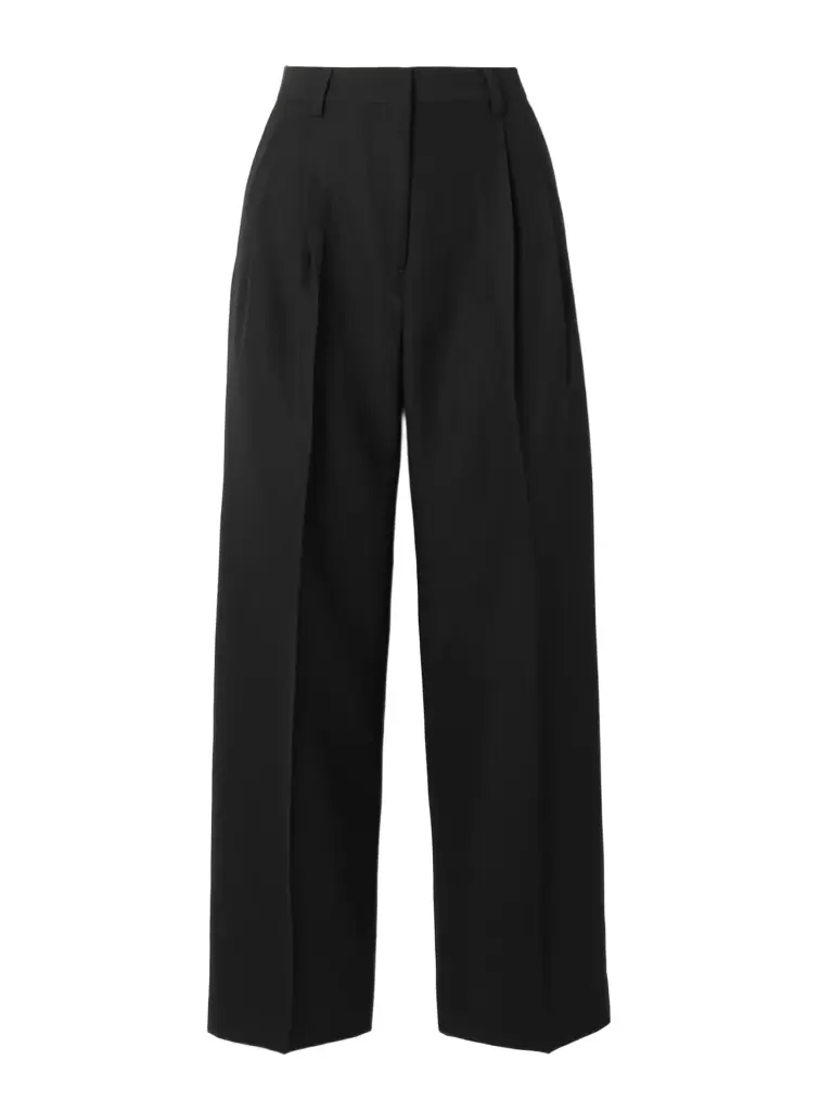 TOTEME Pleated Wool Wide-leg Trousers