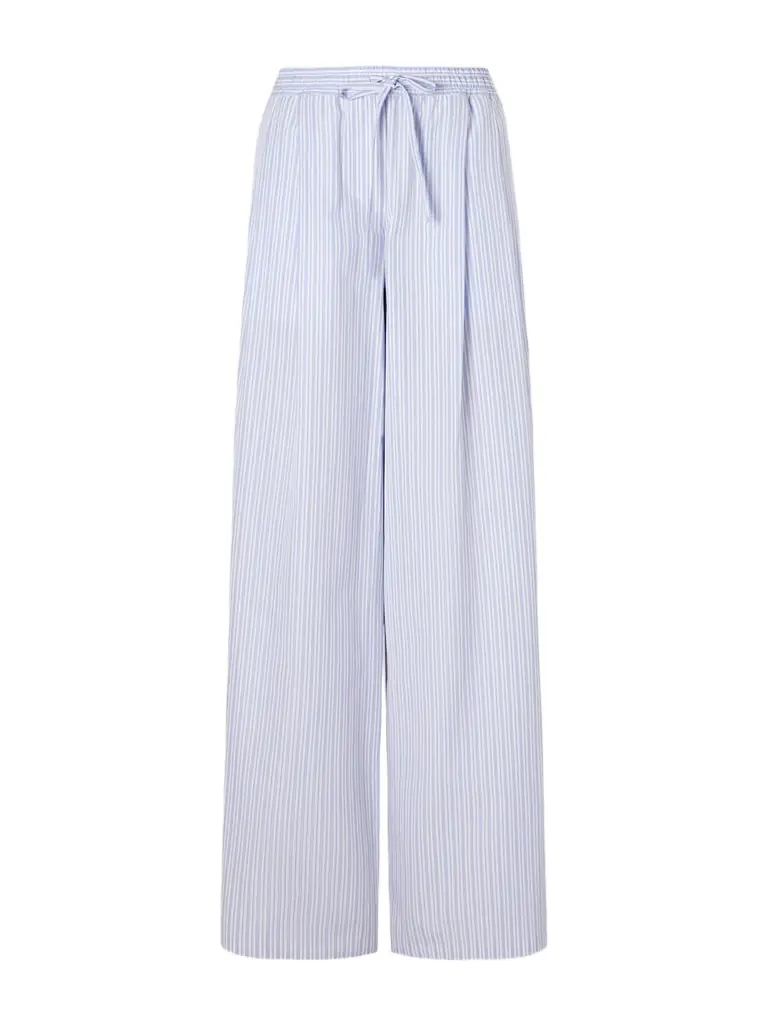 Dolce & Gabbana Pleated Striped Cotton-poplin Wide-leg Pants