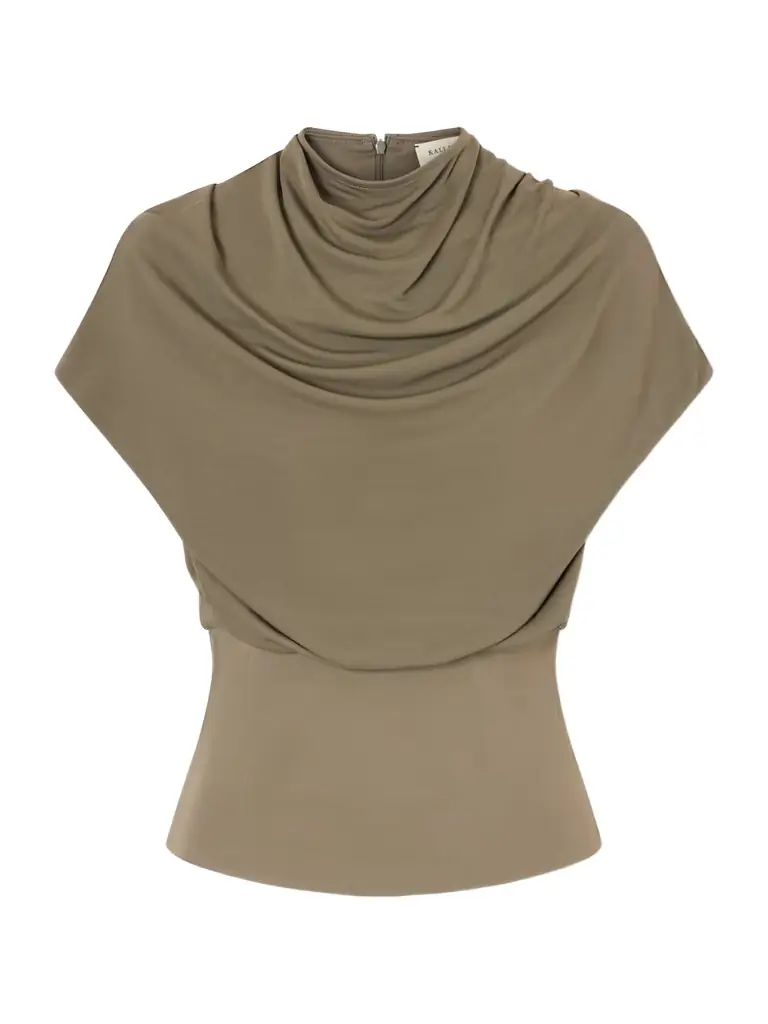 Kallmeyer Jocelyn Gathered Draped Jersey Top