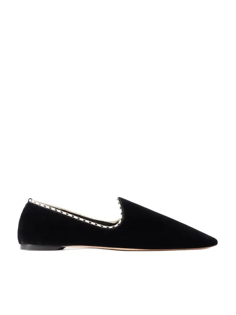 TOTEME Leather-trimmed Velvet Slippers - Women's Shoes