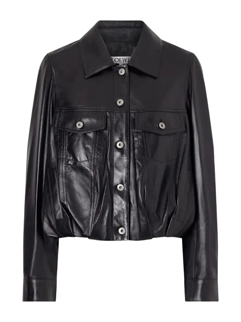 Loewe Gathered Leather Jacket