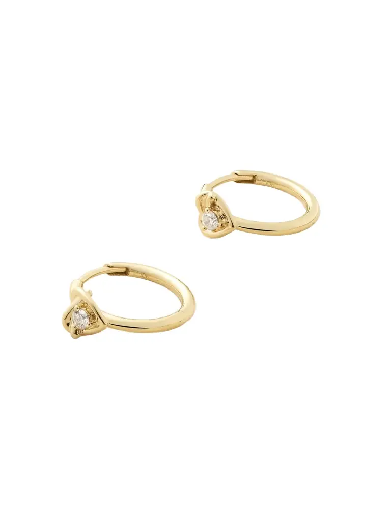 STONE AND STRAND Tie The Knot 9-karat Gold Diamond Hoop Earrings