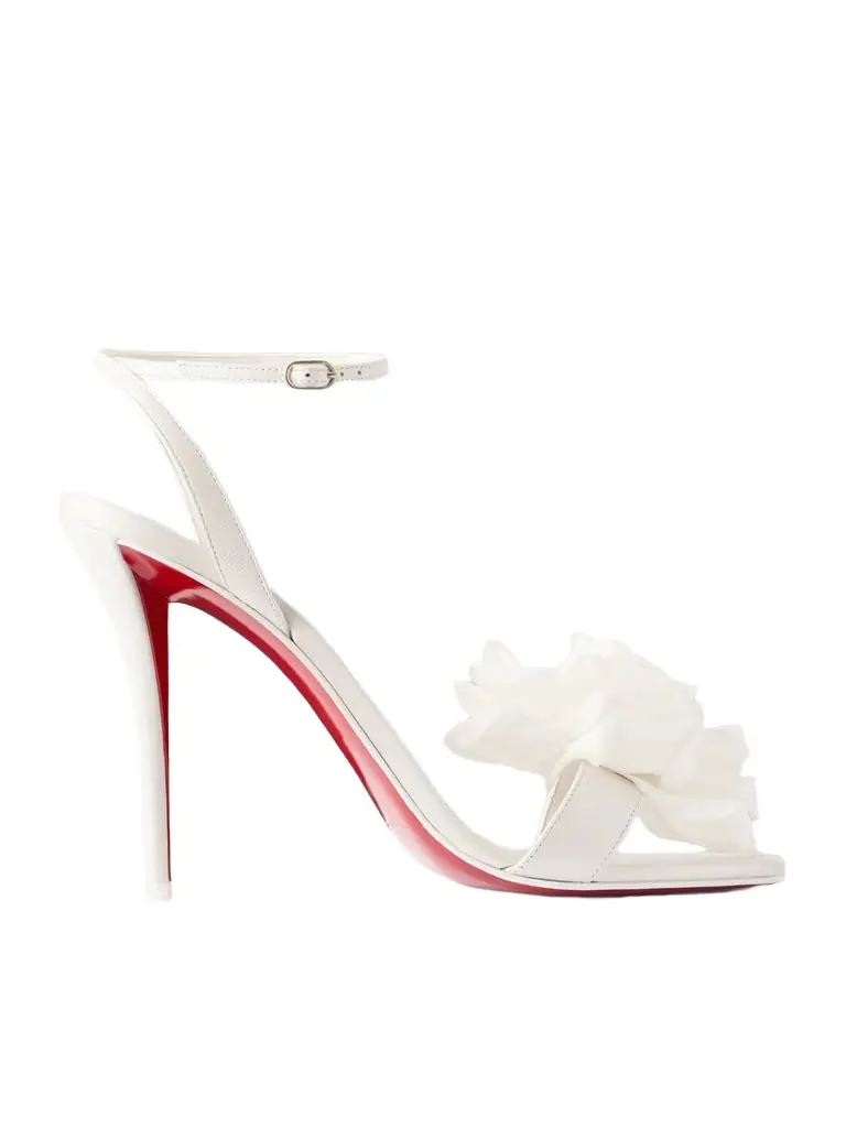 Christian Louboutin Miss Z Flora 100 Appliquéd Leather Sandals