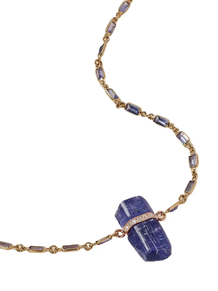 JIA JIA 14-karat Gold, Tanzanite And Diamond Necklace