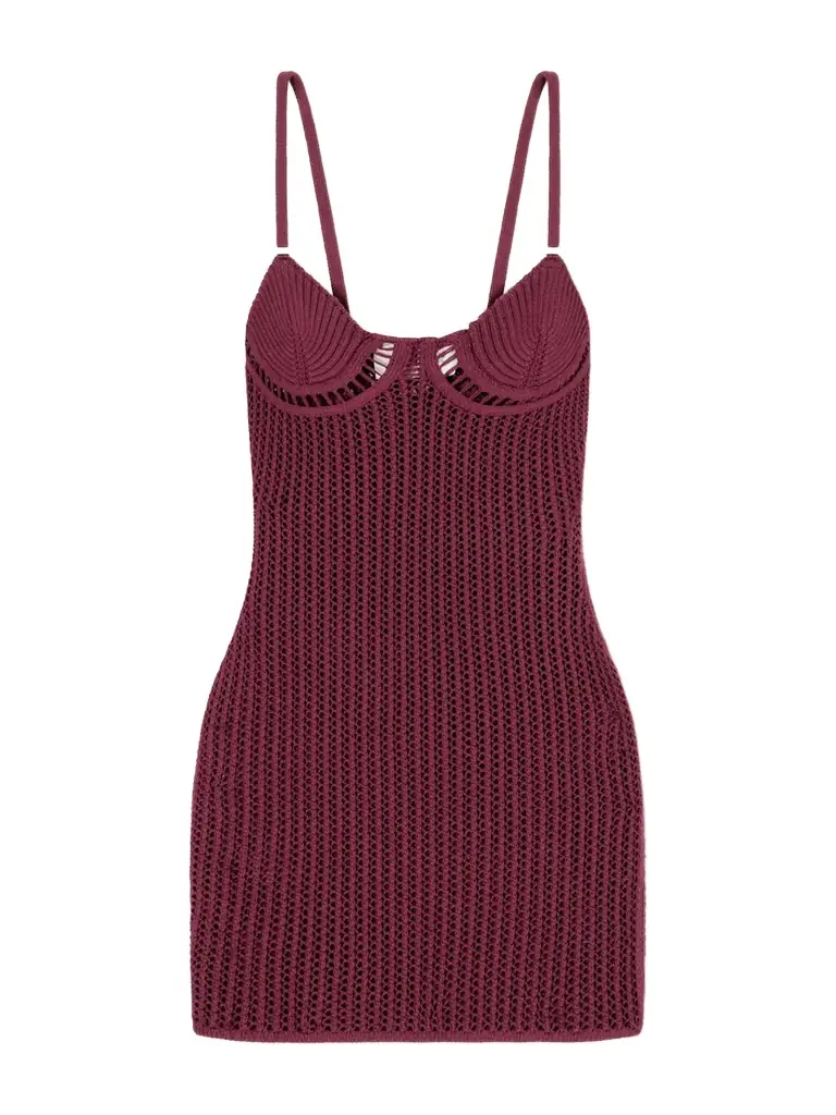 The Attico Crochet Cotton-blend Mini Dress