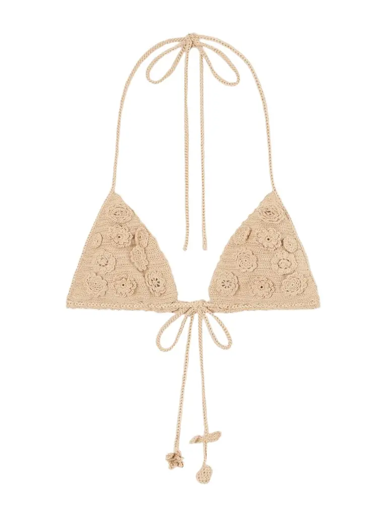 Loewe + Paula's Ibiza Crocheted Cotton Triangle Bra