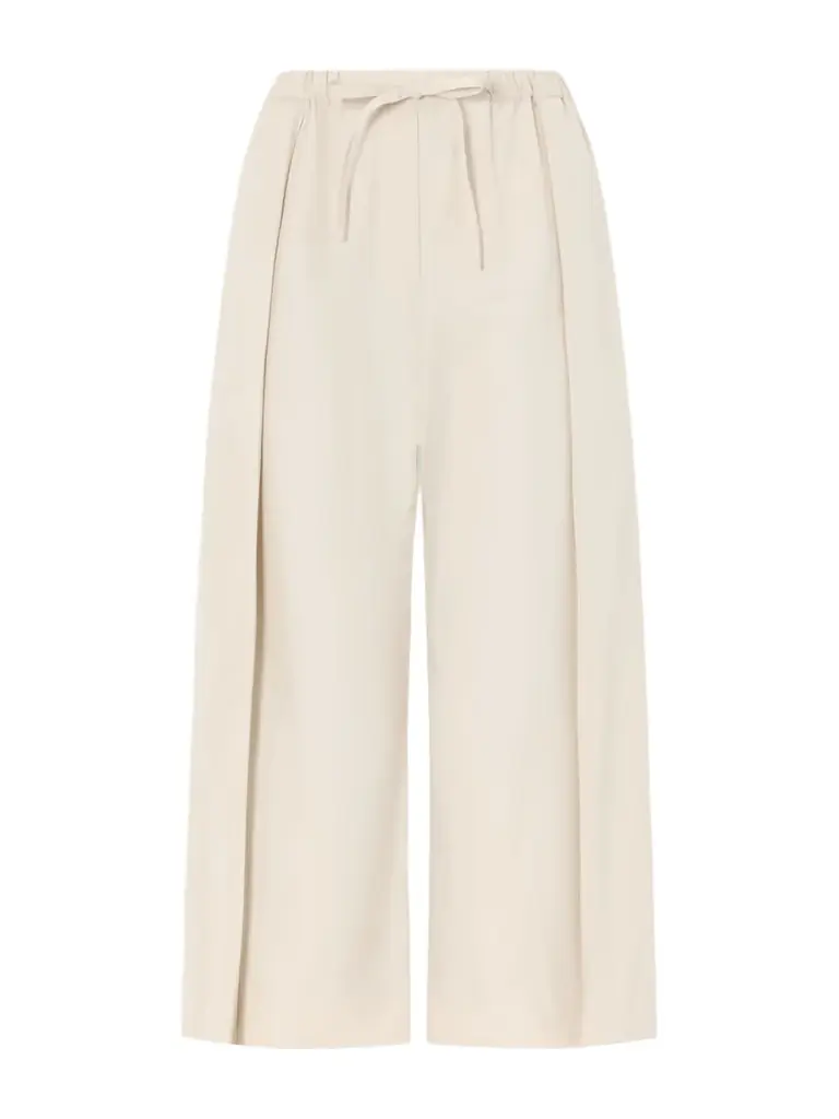 Loewe + Paula’s Ibiza Pleated Cropped Cotton Wide-leg Pants
