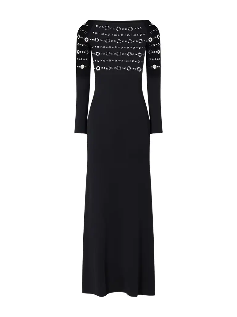 Rabanne Eyelet-embellished Jersey Midi Dress