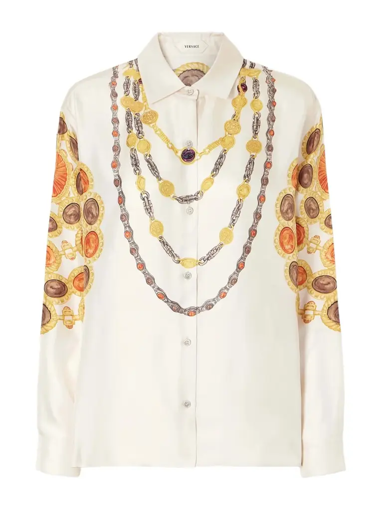 Versace Printed Silk-twill Shirt
