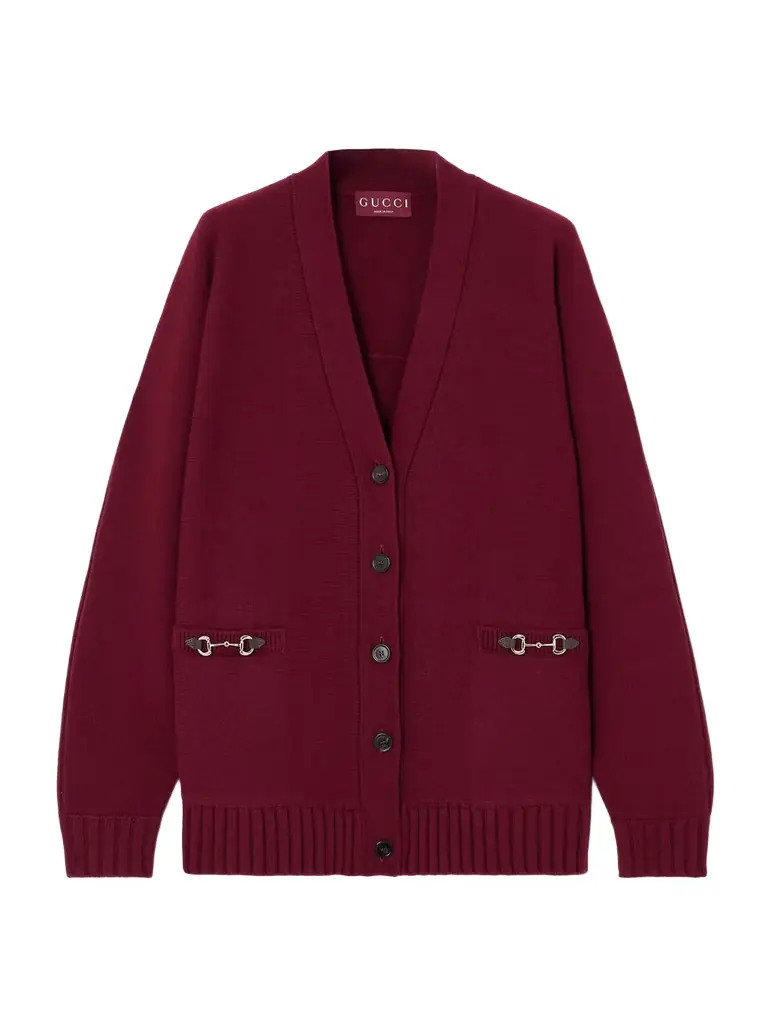 Gucci Horsebit-detailed Wool And Cashmere-blend Cardigan