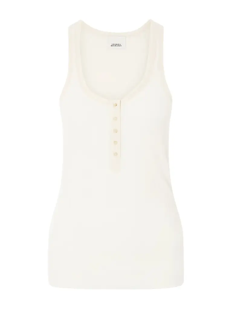 Isabel Marant Helma Ribbed Silk Tank