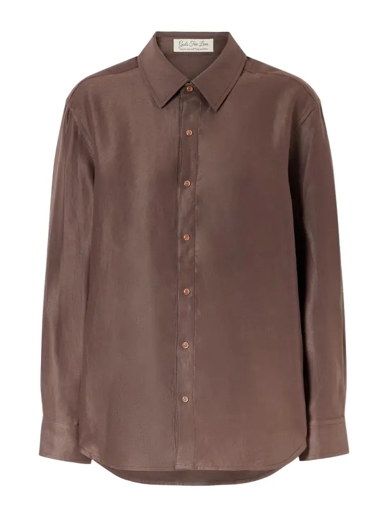 God’s True Cashmere Cocoa Linen Shirt