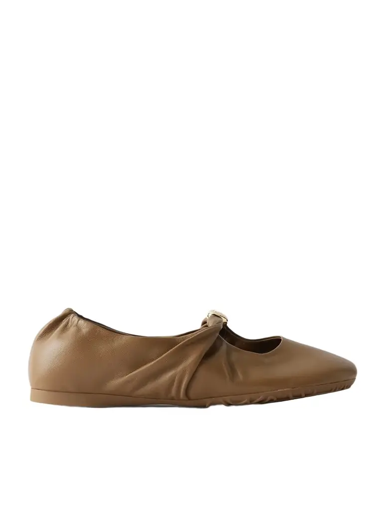 Loewe Pebble Embellished Leather Ballet Flats