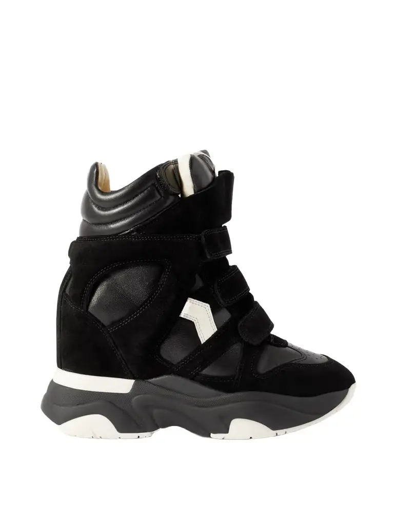 Isabel Marant Balskee Leather And Suede High-top Wedge Sneakers