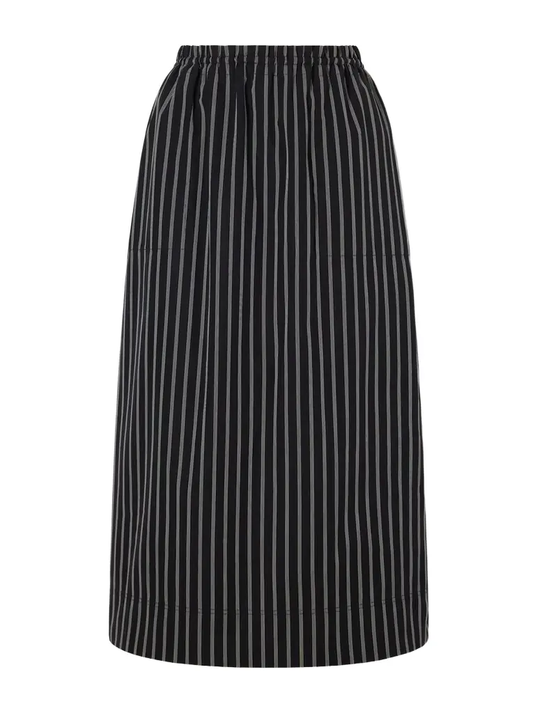 TOTEME Striped Cotton-poplin Midi Skirt