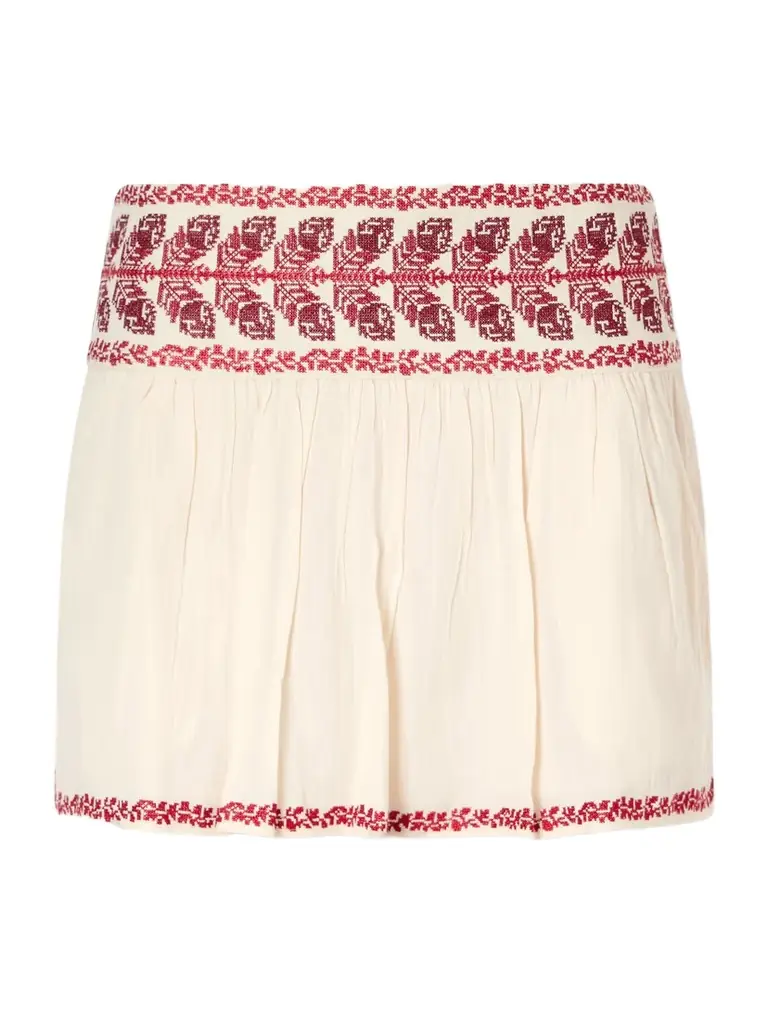 Marant Étoile Picadilia Embroidered Organic Cotton Mini Skirt