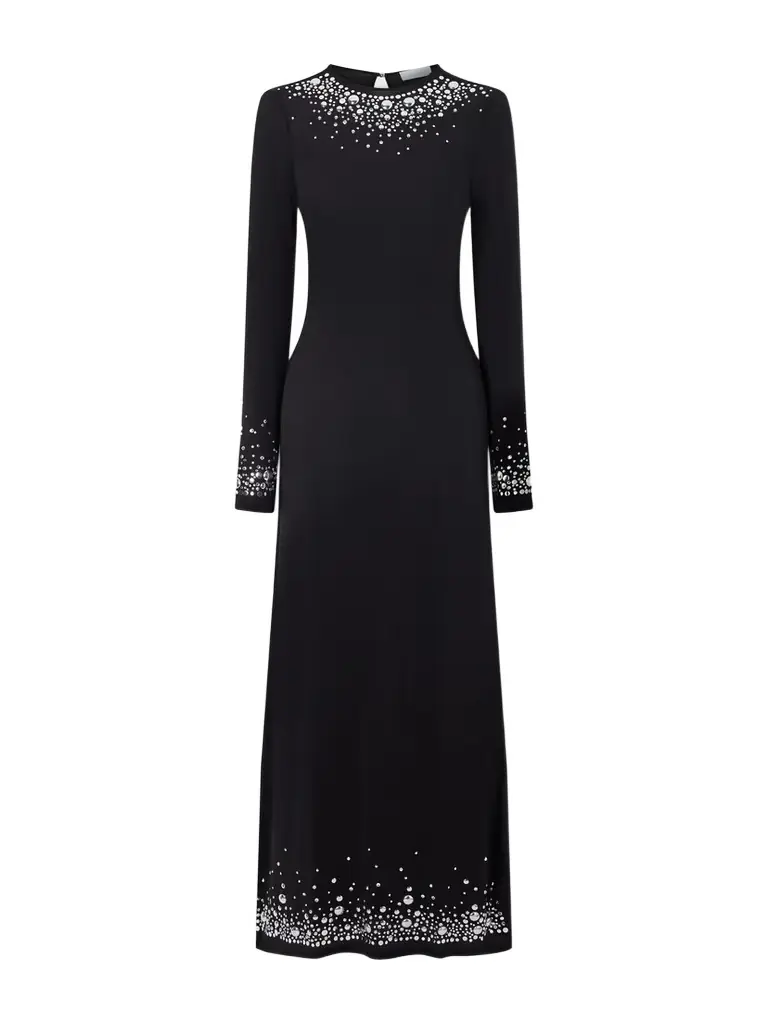 Rabanne Embellished Jersey Maxi Dress