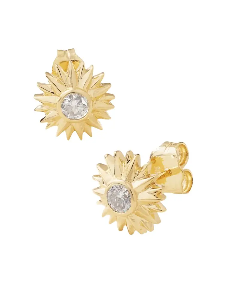 Sydney Evan Sunburst 14-karat Gold Diamond Earrings